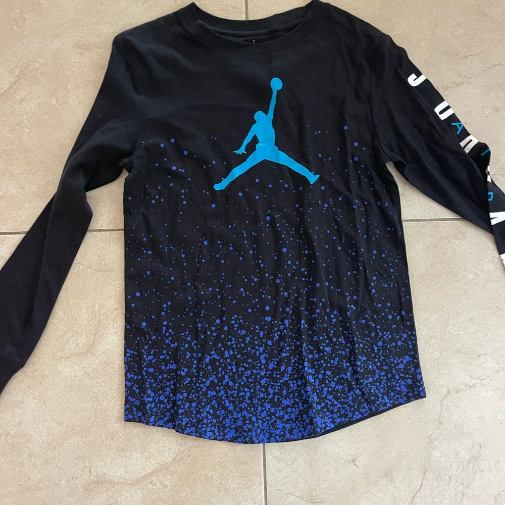 Kids Black and Blue Graphic Long Sleeve Shirt